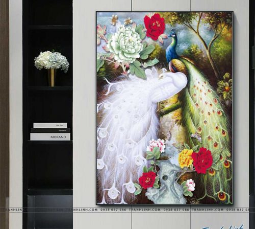 tranh canvas chim cong vuong gia 35