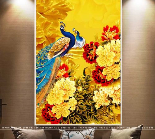 tranh canvas chim cong vuong gia 40