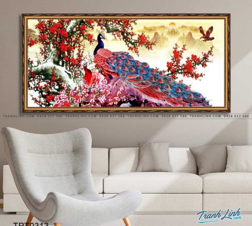 tranh canvas chim cong vuong gia 45