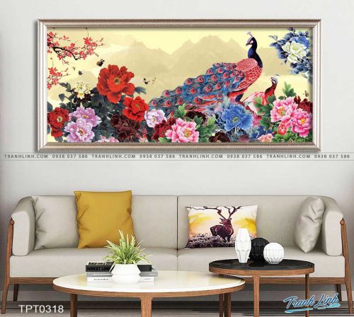 tranh canvas chim cong vuong gia 50