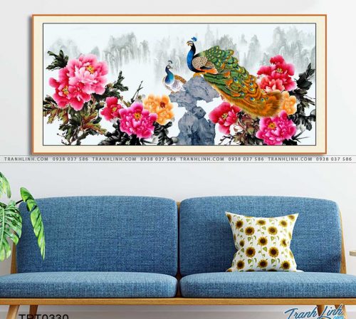 tranh canvas chim cong vuong gia 60