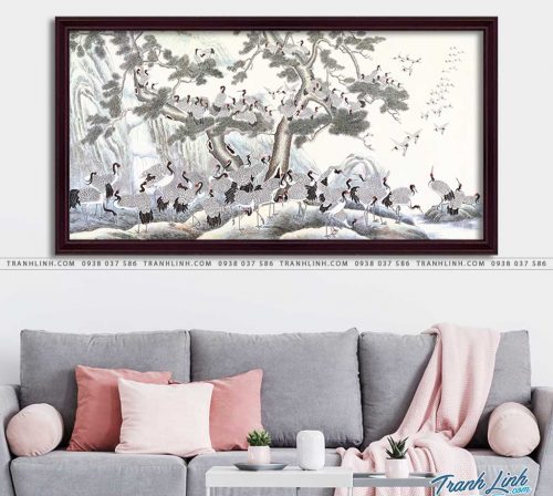 tranh canvas chim hac 18