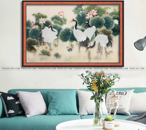 tranh canvas chim hac 20