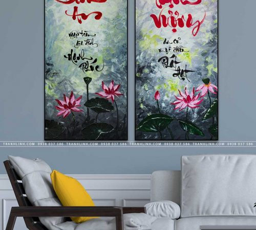 tranh canvas chu binh an thinh vuong