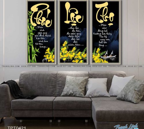 tranh canvas chu phuc loc tho 1