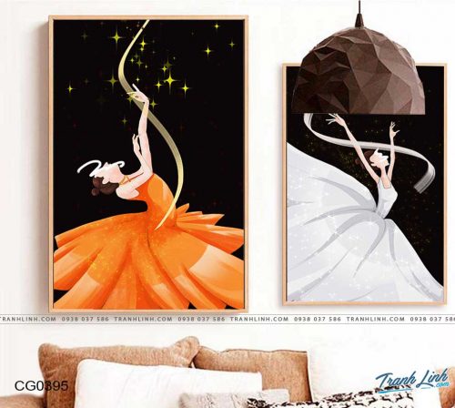 tranh canvas co gai 395