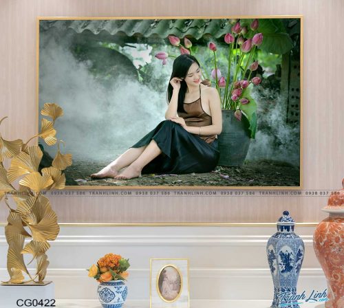 tranh canvas co gai 422