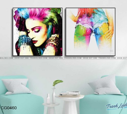 tranh canvas co gai 460