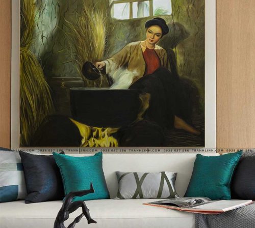 tranh canvas co gai 584