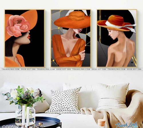 tranh canvas co gai 592