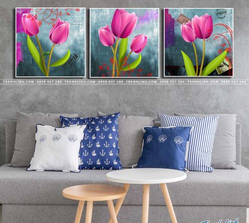 tranh canvas hoa 980